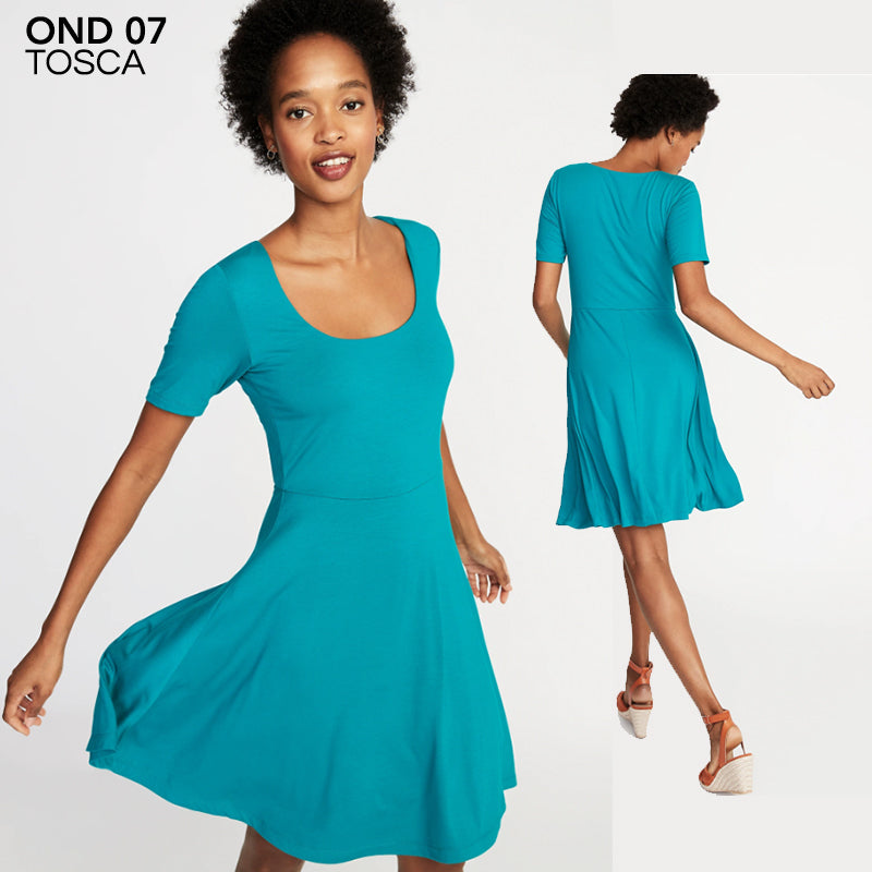Dress Branded – Dress Casual-  Fit & Flare Jersey Dress Women [OND 07]
