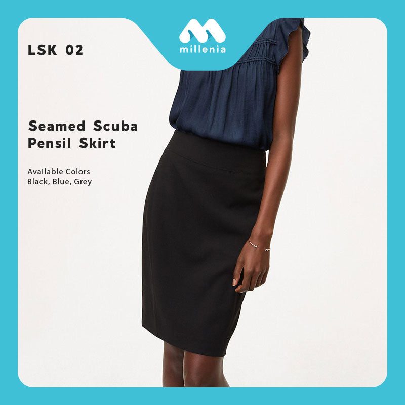 Rok Wanita - Seamed Scuba Pencil Skirt - [LSK 02]