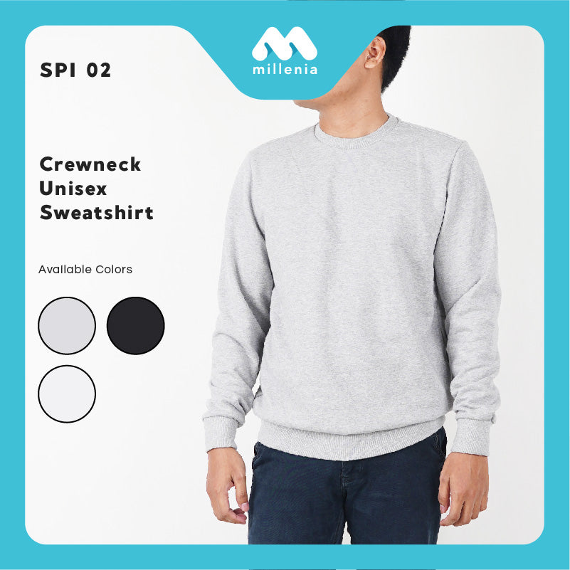 Crewneck sweatshirt Model Unisex tersedia 3 Warna [SPI 02]