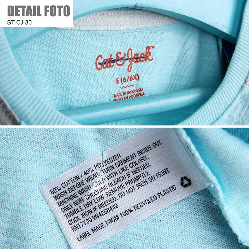 Kaos Anak Perempuan- Girls T-shirt Blue and Purple Polkadot (ST-CJ 30)