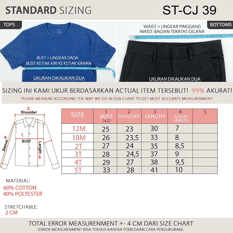 Kaos Anak Perempuan - Girls T-shirt  Short Sleeve (ST-CJ 39)