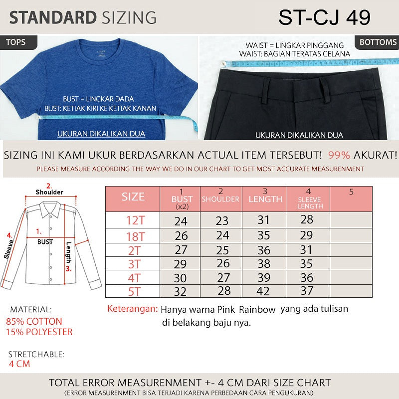 Kaos Anak Perempuan - Girls T-shirt Long Sleevess (ST-CJ 49)