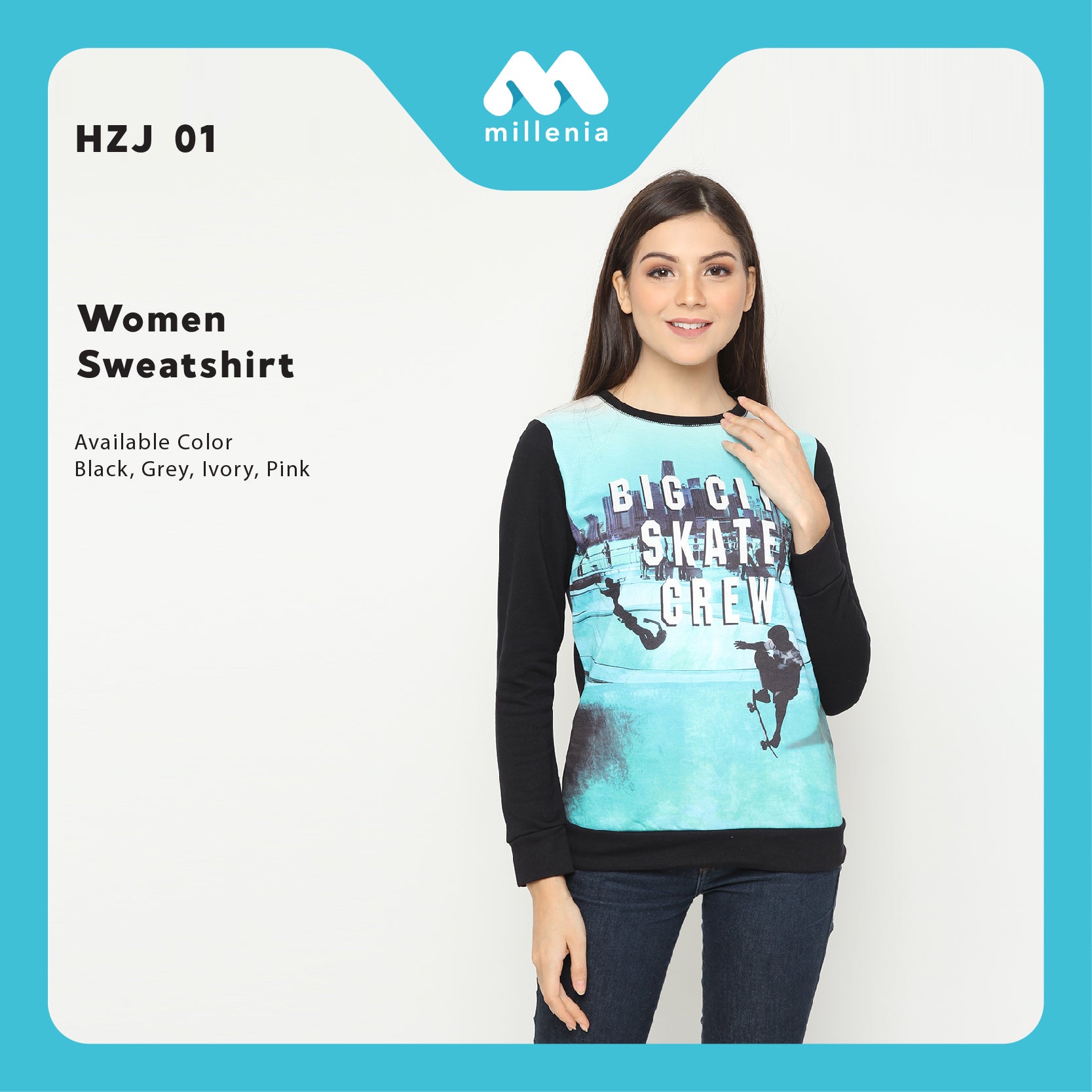 Sweatshirt Wanita- Sweater Hype Skate women-Complete with washtag [HZJ 01]